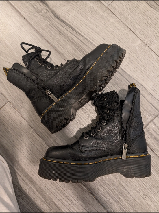 Dr. Martens Shoes - Dr. Martens Jadon Black Leather Platform Combat Boots